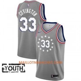 Maillot NBA Philadelphia 76ers Robert Covington 33 2018-19 Nike City Edition Gris Swingman - Enfant